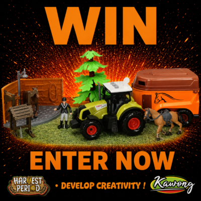 Harvest Period Farm Tractor & Horse Trailer Playset