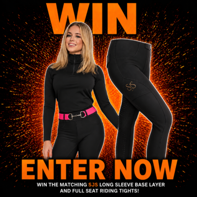 Black SJS Riding Tights, Long sleeve base layer and elastic bit belt (choice of colour)
