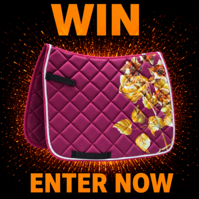 SJS Flower print GP saddle pad (Full in Burgundy)